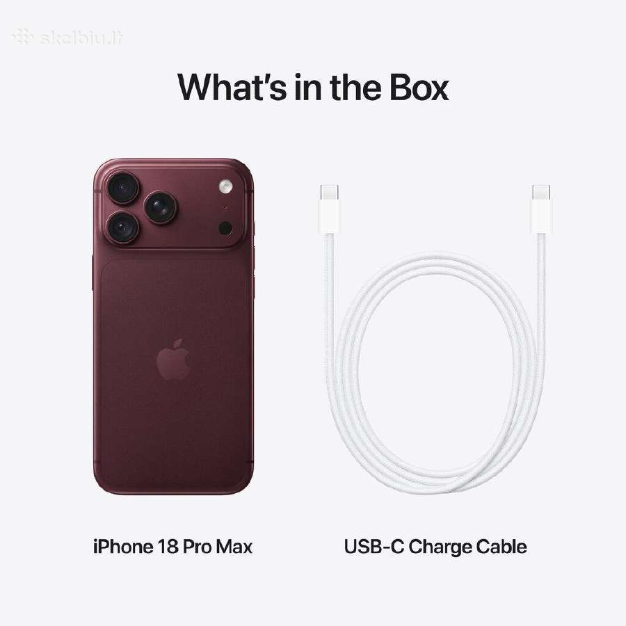 Naujas Apple iPhone 18 pro 256 Burgundy - 1350! - nuotraukos Nr. 3