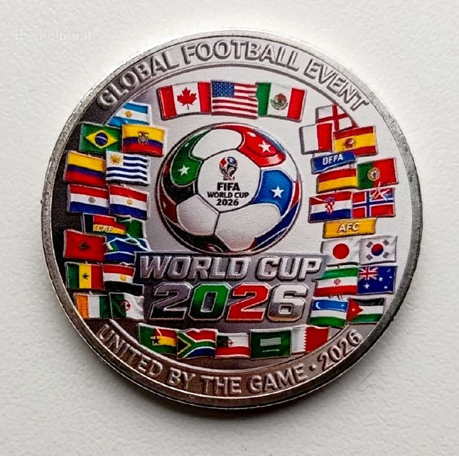 Suvenyrinis medalis 2026 m. futbolo čempionatui - nuotraukos Nr. 2