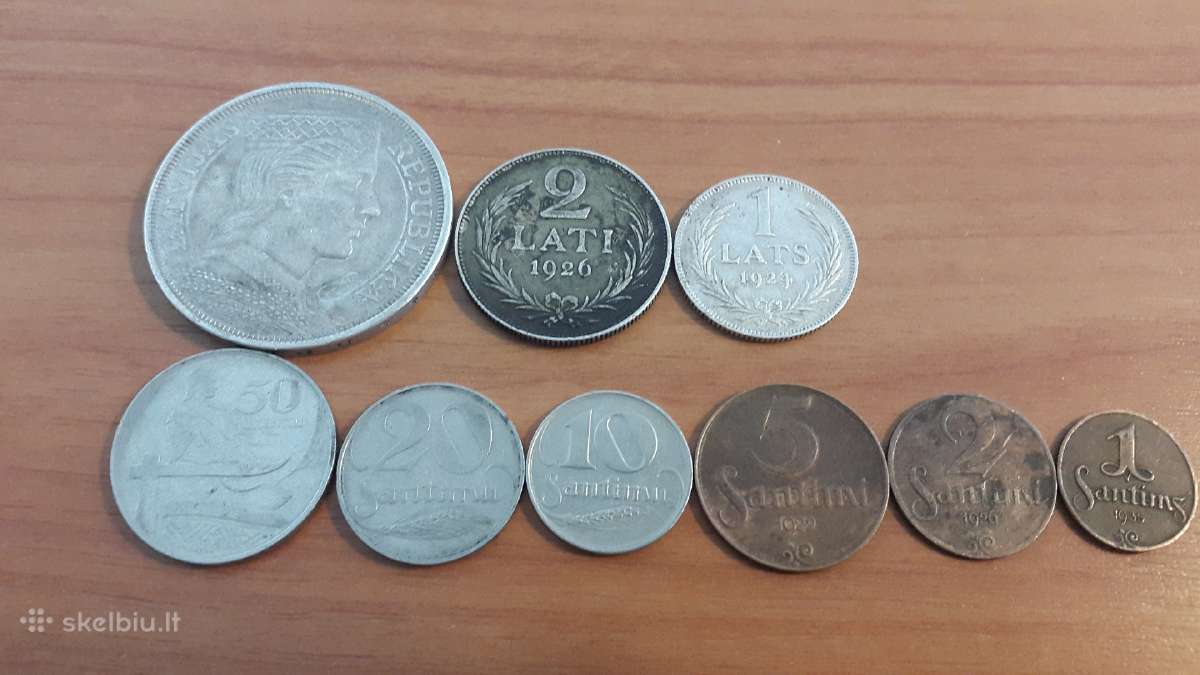 Prieškarinių Latvijos monetų rinkinukas