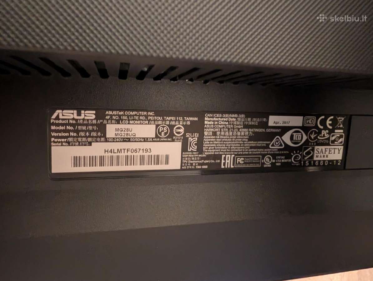 Asus Mg28uq 28" 4k monitorius - nuotraukos Nr. 2