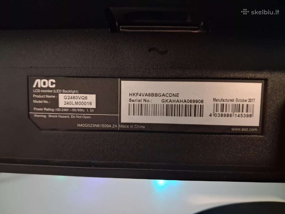 Monitorius Aoc G2460vq6 (Kaina derinama) - nuotraukos Nr. 3