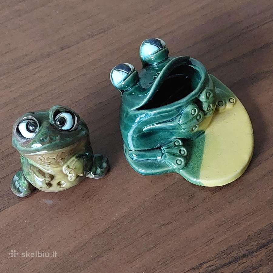 Molinės glazuruotos statulėlės " Varlės ". - nuotraukos Nr. 2