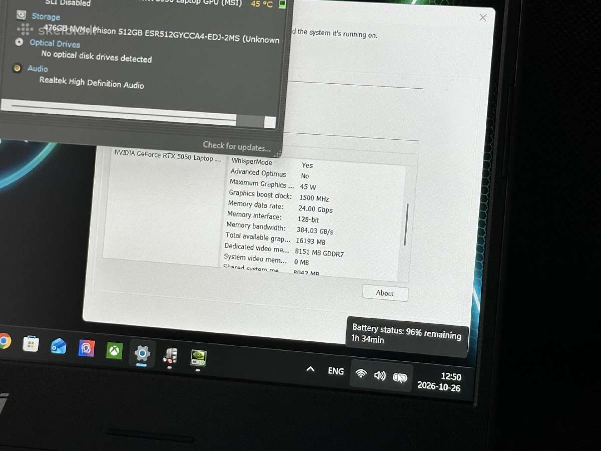 Parduodu Msi Cyborg 15 su I5, Rtx 5050 8gb, 144hz - nuotraukos Nr. 8