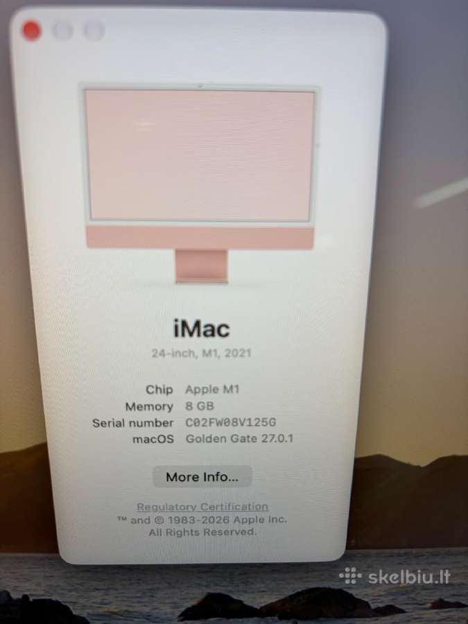 iMac 24 m1, 8gb 256 SSD - nuotraukos Nr. 3