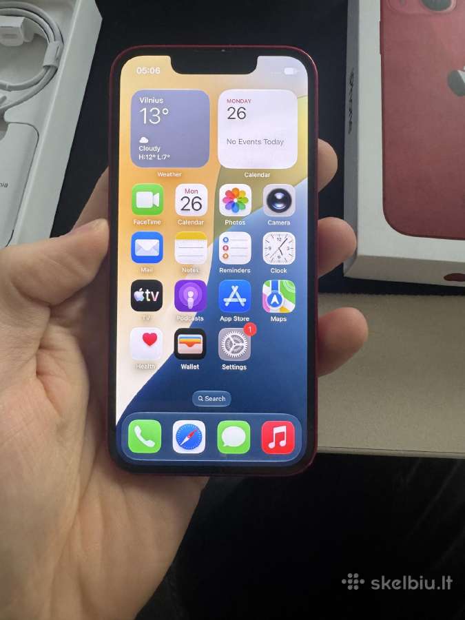 Parduodamas iPhone 13 mini Red, 128 GB - nuotraukos Nr. 2