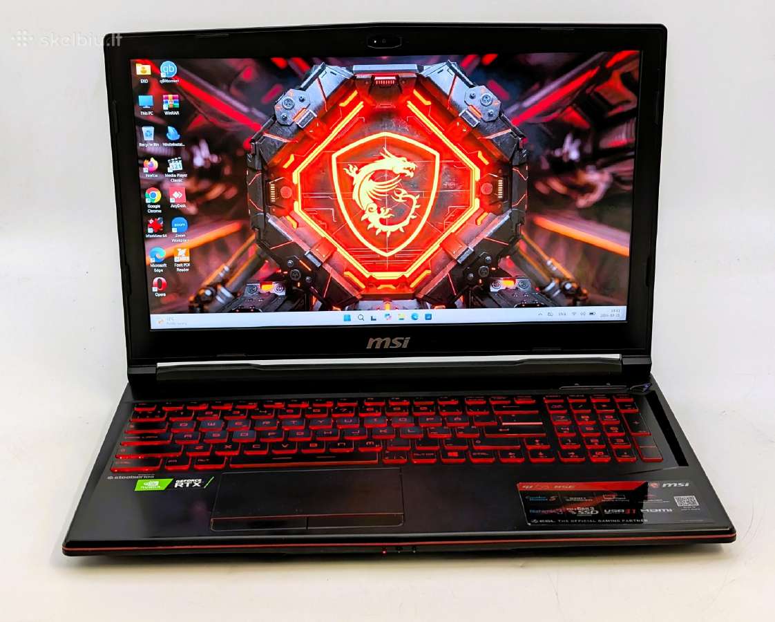 Msi Gl63 8se i7 16gb 512gb SSD Rtx 2060 6gb - nuotraukos Nr. 2