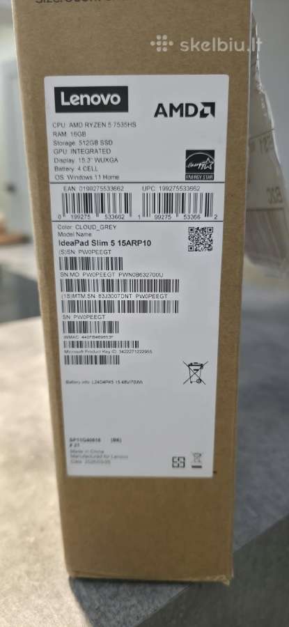 Mažai naudotas Lenovo Ideapad Slim 5 15arp10 - nuotraukos Nr. 6