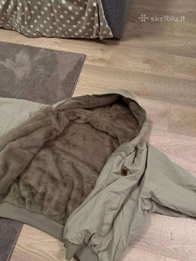 Carhartt Chaki spalvos žieminė striukė su kailiu - nuotraukos Nr. 3