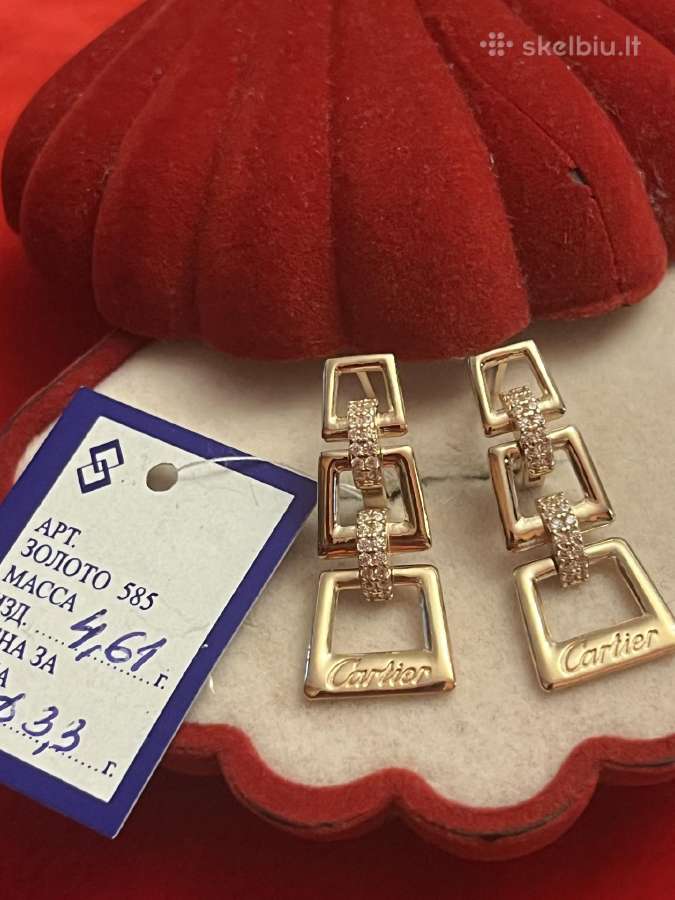 Prabangūs išskirtiniaiauksiniai Cartier auskarai - nuotraukos Nr. 5