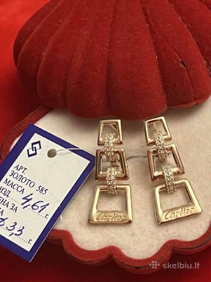 Prabangūs išskirtiniaiauksiniai Cartier auskarai - nuotraukos Nr. 8