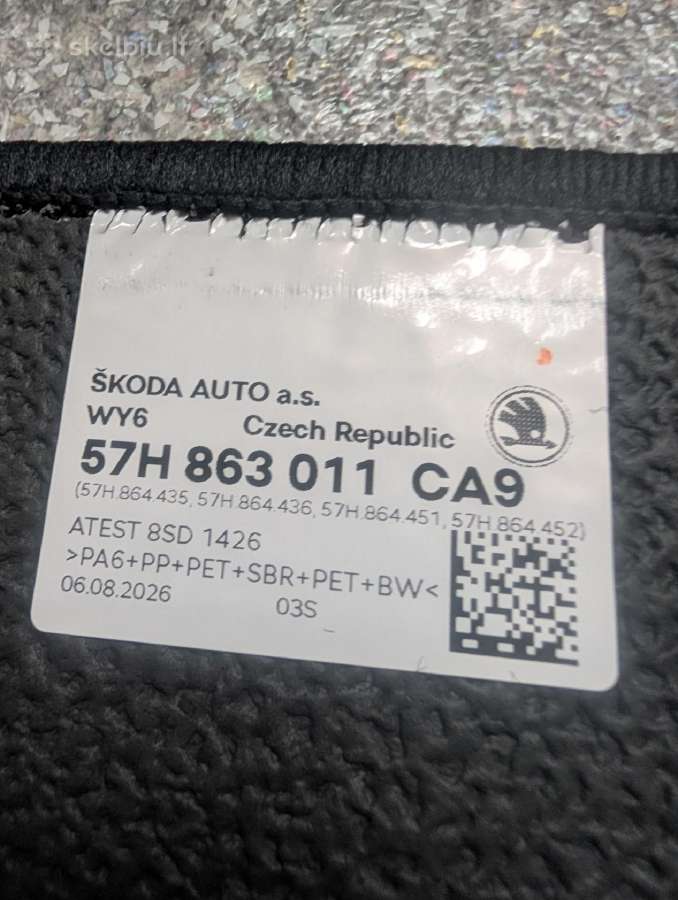 Skoda Kodiaq (2026) originalūs kilimėliai - nuotraukos Nr. 2