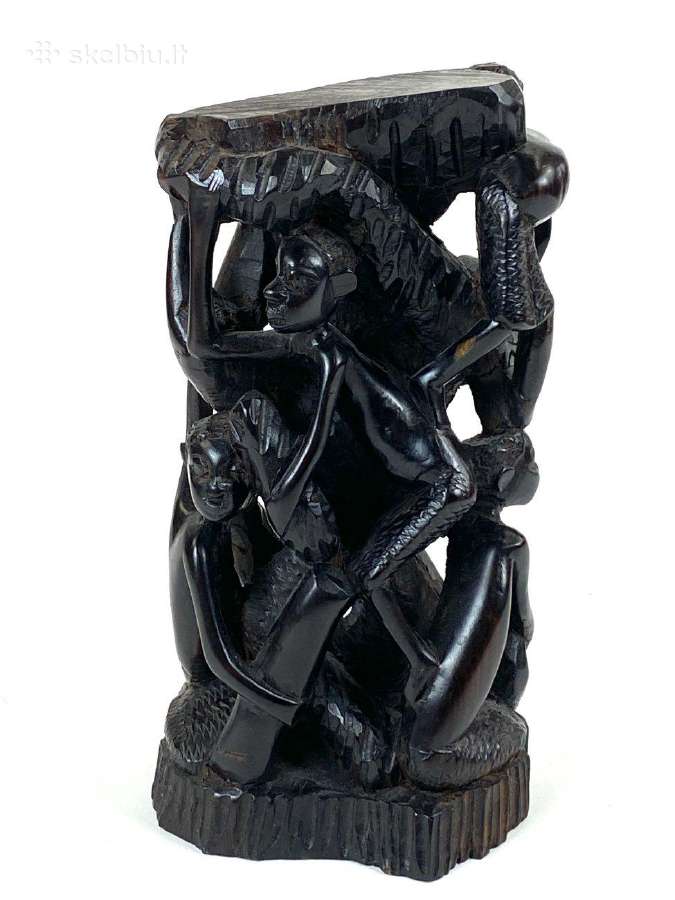 Medinė, dvipusė Makonde Ujamaa statula - nuotraukos Nr. 7