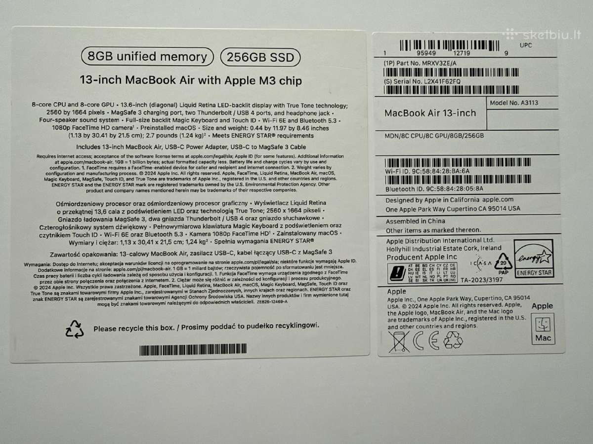 Apple MacBook Air M3 - 100% battery life - nuotraukos Nr. 2