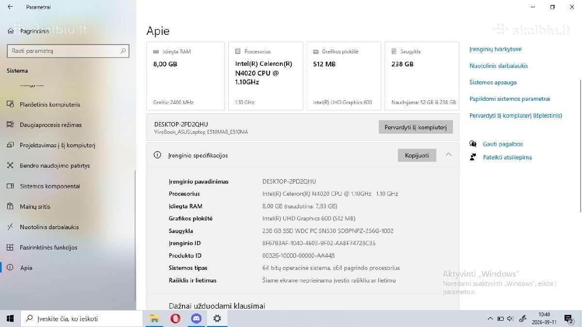 Vivobook_asuslaptop E510ma - nuotraukos Nr. 4