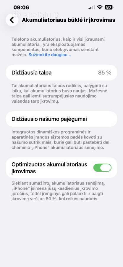 iPhone 13 pro max 128 85% €290! Idealaus stovio! - nuotraukos Nr. 5