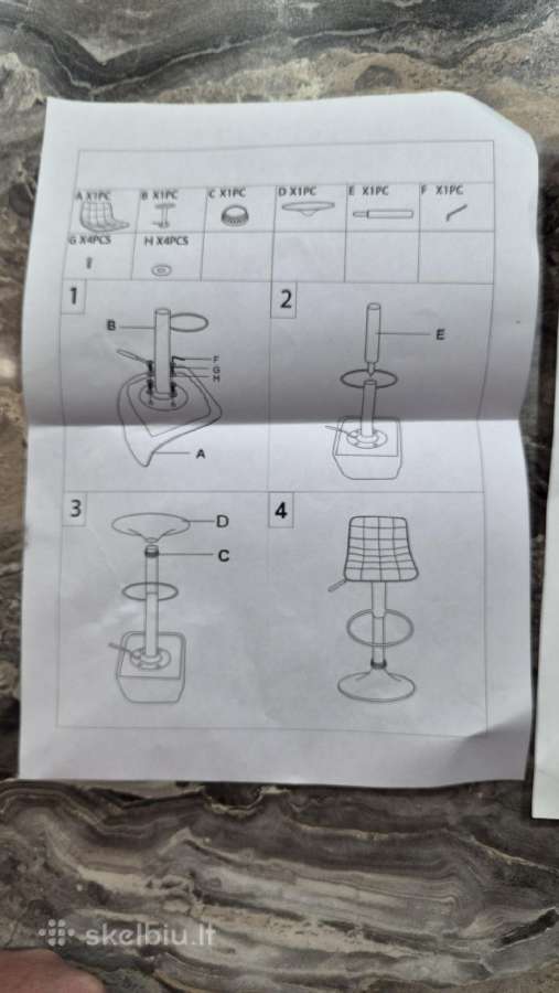 Naujos stilingos veliūrinės baro / pusbario kėdės - nuotraukos Nr. 7