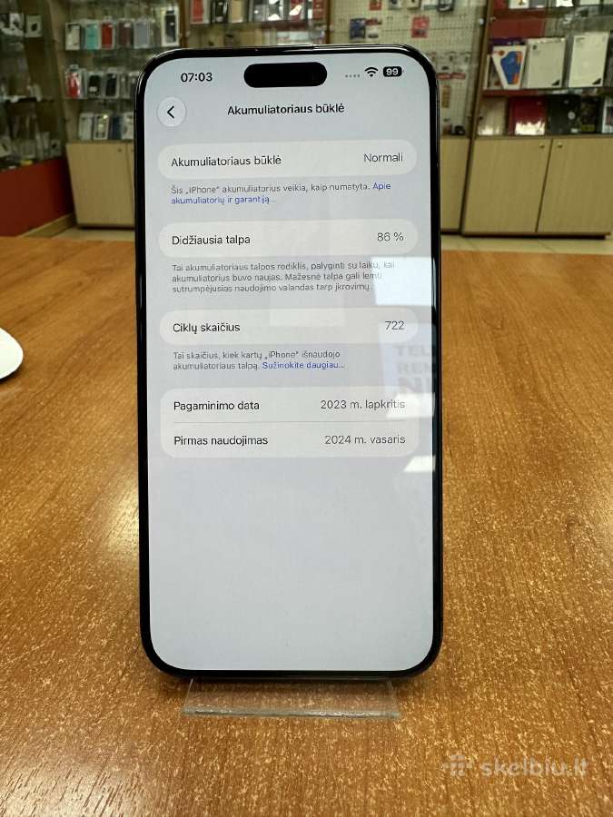 Apple iPhone 15 Pro Max 512 GB (Naudotas) - nuotraukos Nr. 3
