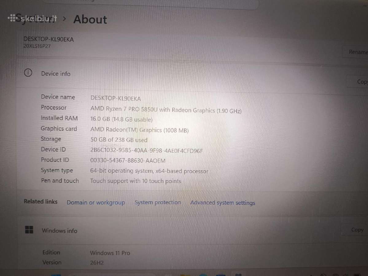 Thinkpad T14 14.0 Fhd Ips Ts Ryzen 7 5850u 16 256 - nuotraukos Nr. 5