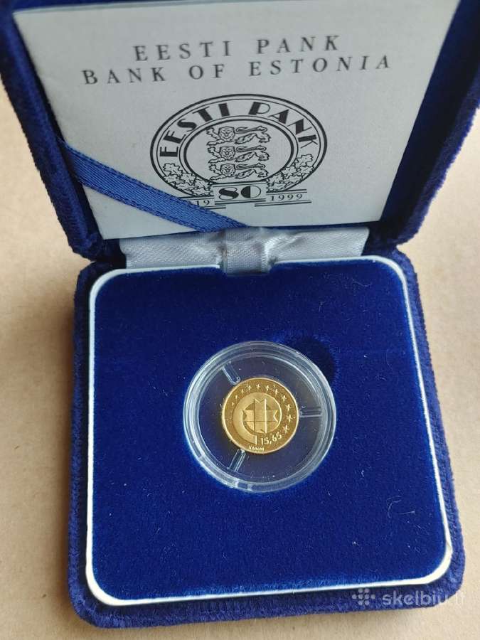 1999m Estija 15.65 kroon moneta - auksas - nuotraukos Nr. 2