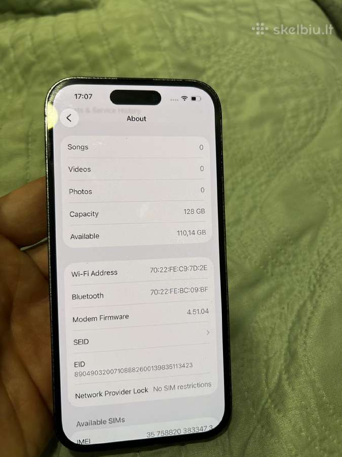 iPhone 14 pro 128gb baterija 100 - nuotraukos Nr. 4