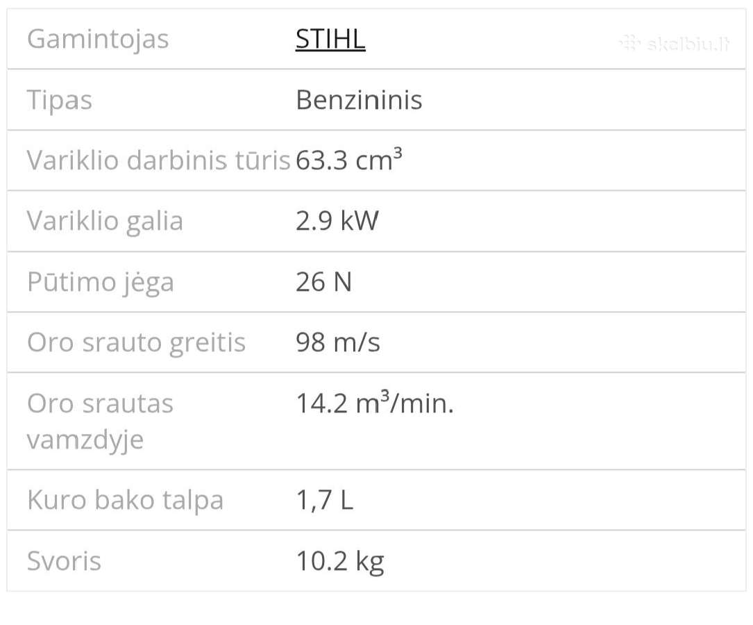 Stihl Br430 benzininis pūstuvas - nuotraukos Nr. 3