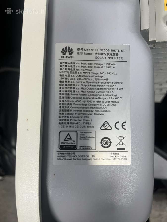 Naudotas Huawei Sun 2000-10kw Ktl- M0 inverteris - nuotraukos Nr. 2