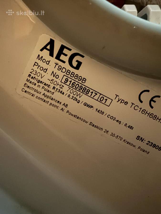 Aeg 9kg džiovyklė - nuotraukos Nr. 2