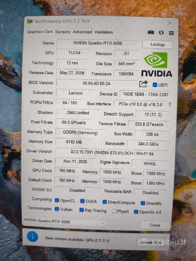 P53 15.6 4k i9-9880h 32gb 500gb Rtx 4000 8gb 16% - nuotraukos Nr. 6