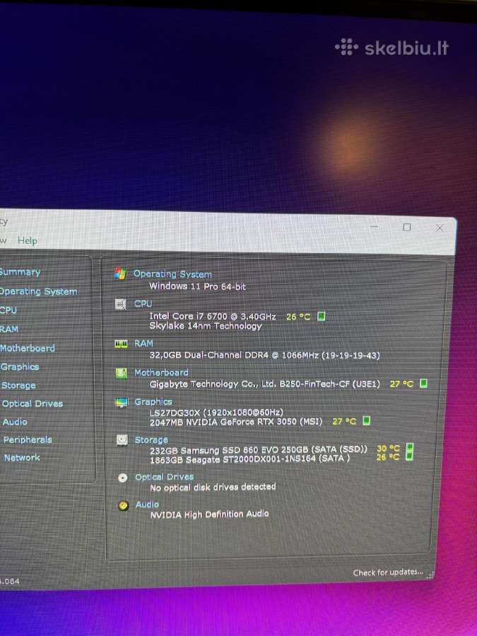 Rtx 3050 6gb, 32gb RAM, i7-6700, 2tb - nuotraukos Nr. 6