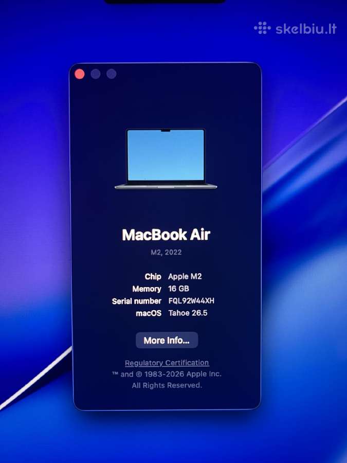 MacBook Air M2 14 16/256 - nuotraukos Nr. 2