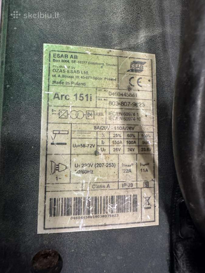 Esab canddy 151i suvirinimo aparatas - nuotraukos Nr. 3