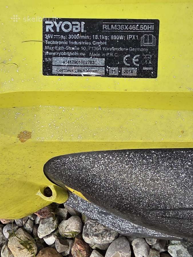 Akumuliatorinė žoliapjovė Ryobi 36v - nuotraukos Nr. 3