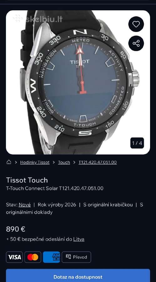 Tissot T-touch Laikrodis - nuotraukos Nr. 14