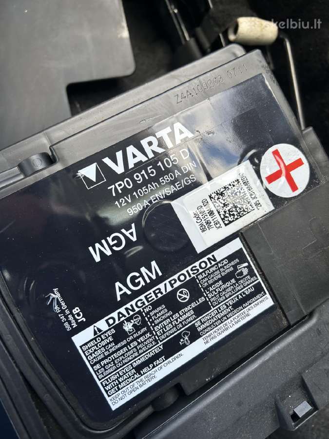 Naudotas akumuliatorius Varta Agm 105ah 950a 12v - nuotraukos Nr. 2