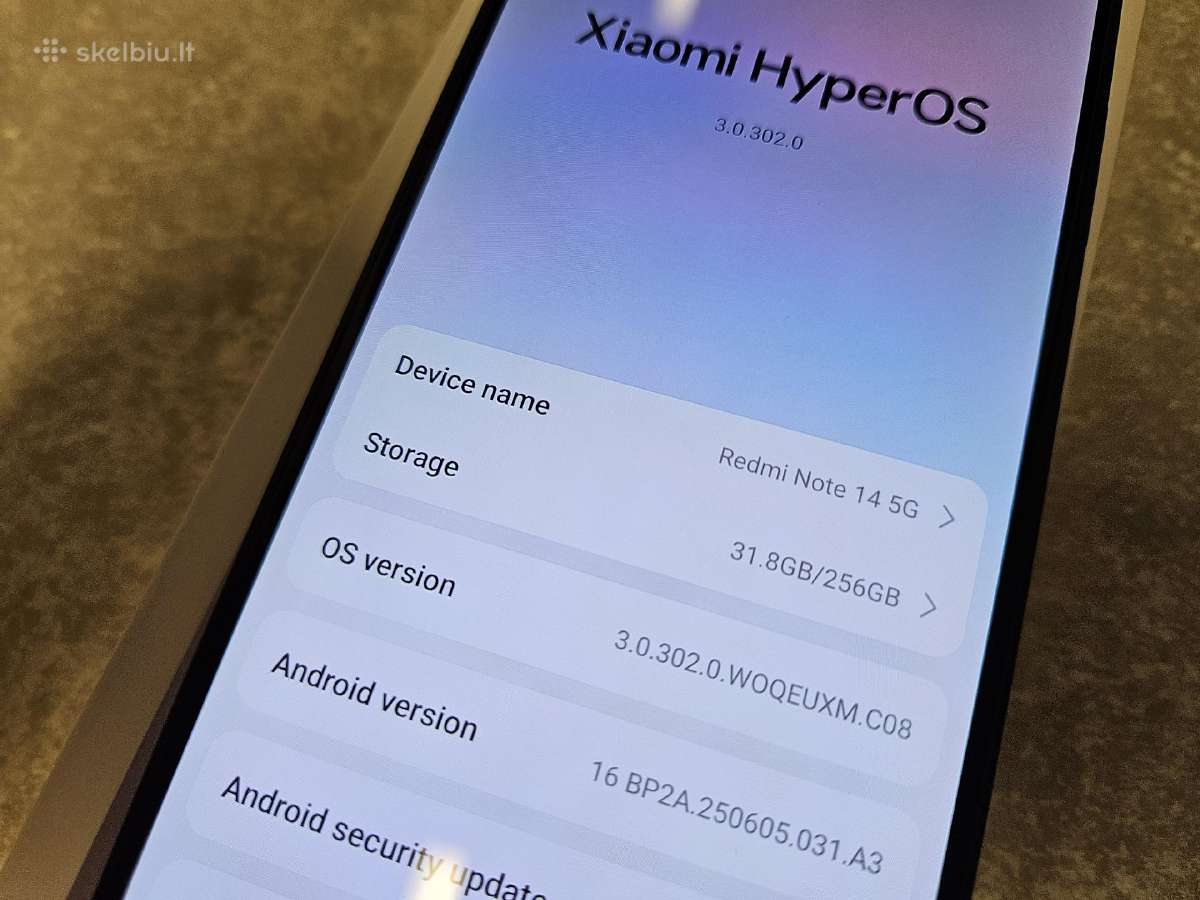 Idealios būklės Redmi Note 14 5G 256 GB telefonas - nuotraukos Nr. 3