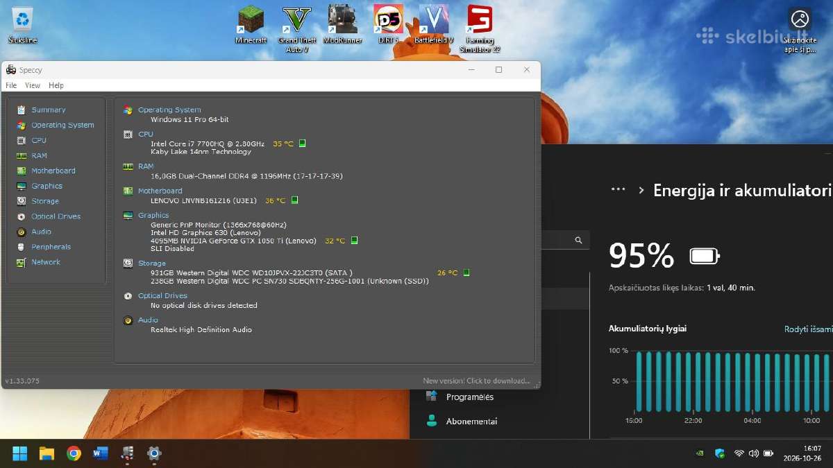 Lenovo Y520-15ikbn-80wk - nuotraukos Nr. 9