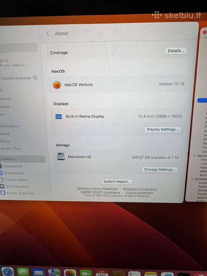 MacBook Pro 15 2017 16 GB 1tb nauja Baterija - nuotraukos Nr. 4