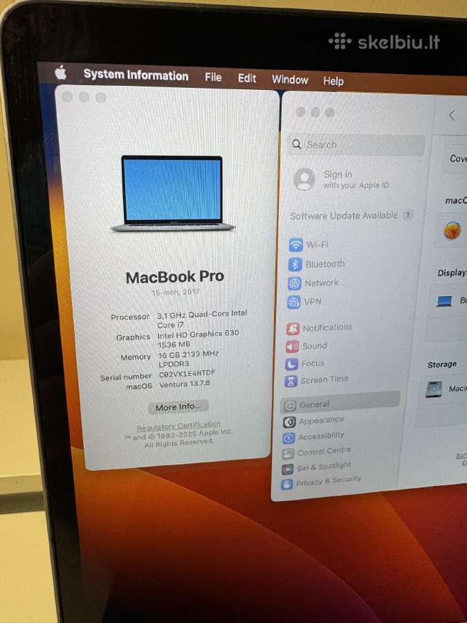 MacBook Pro 15 2017 16 GB 1tb nauja Baterija - nuotraukos Nr. 5