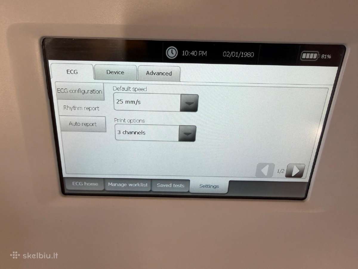 Welch Allyn Cp150 elektrokardiografas, 12 der. - nuotraukos Nr. 9
