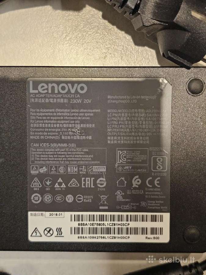 Lenovo 230w (20v 11.5a) įkrovikliai - nuotraukos Nr. 2