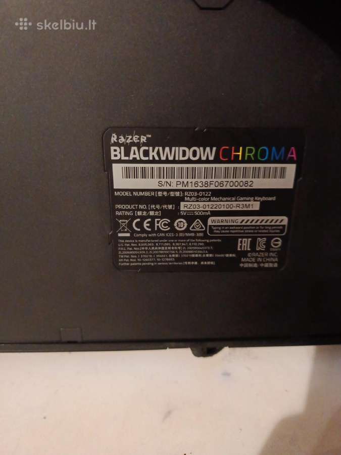 Razer Blackwidow Chroma Rgb mechaninė gaming - nuotraukos Nr. 2