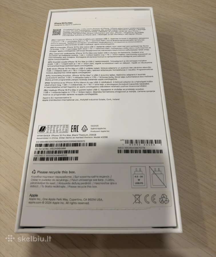 iPhone 16 pro max 256gb Black Titanium - nuotraukos Nr. 8