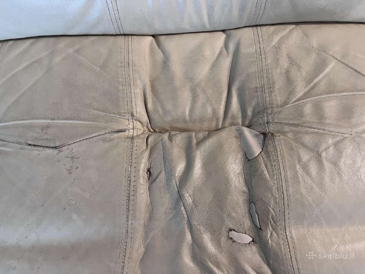 Trivietė odinė sofa - nuotraukos Nr. 2