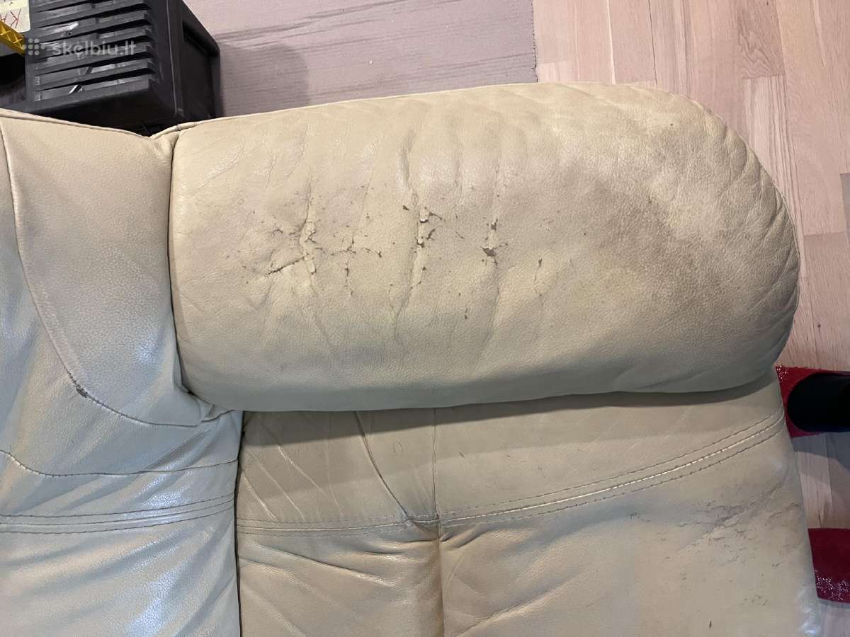 Trivietė odinė sofa - nuotraukos Nr. 3