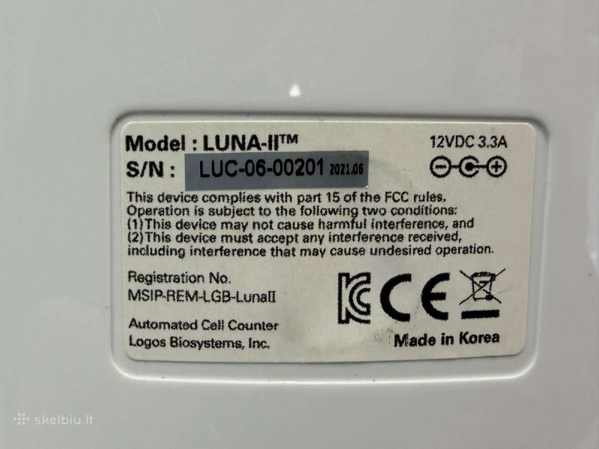 Logos Luna-II automatinis ląstelių skaitiklis - nuotraukos Nr. 5