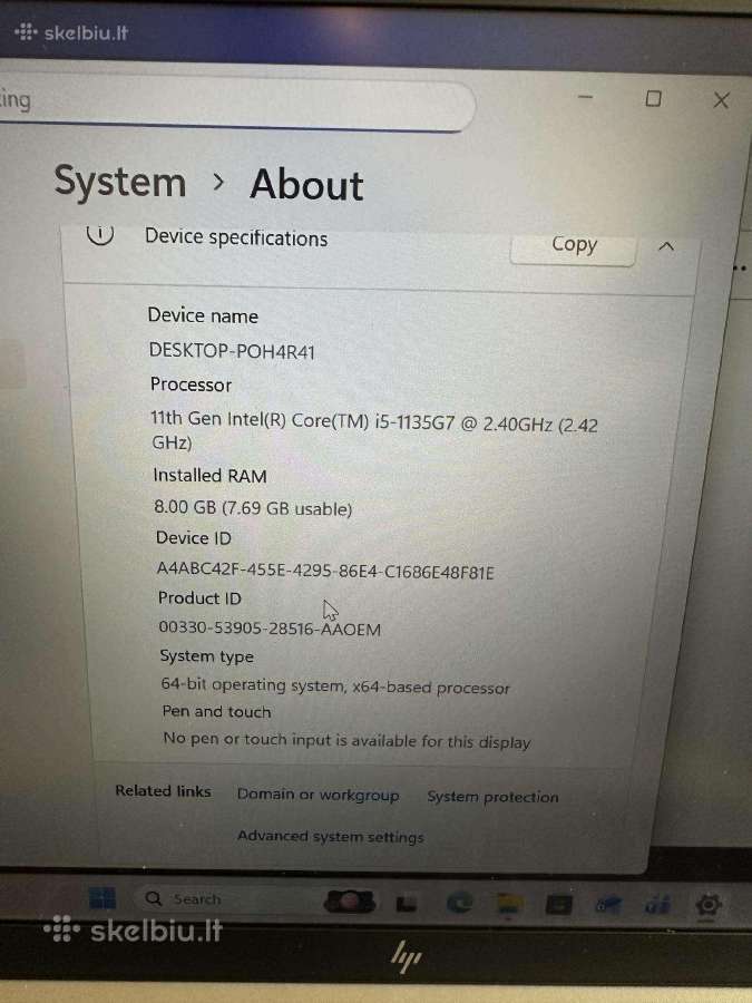 Hp Elitebook 840 G8 i5-1135g7 8 GB 256 SSD 14 Fhd - nuotraukos Nr. 7