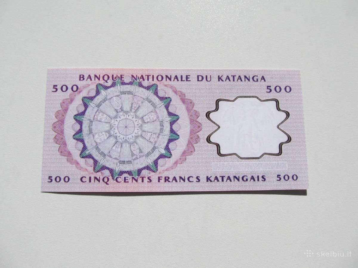 500 franku , Katanga , 1962 - nuotraukos Nr. 2