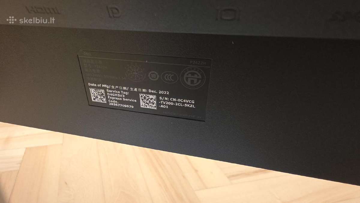 Monitorius Dell P2422h 24" - 70 € - nuotraukos Nr. 3