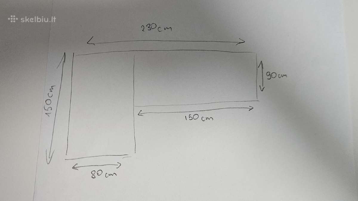 Pilka kampinė sofa išskleidžiama, su dėže - nuotraukos Nr. 4