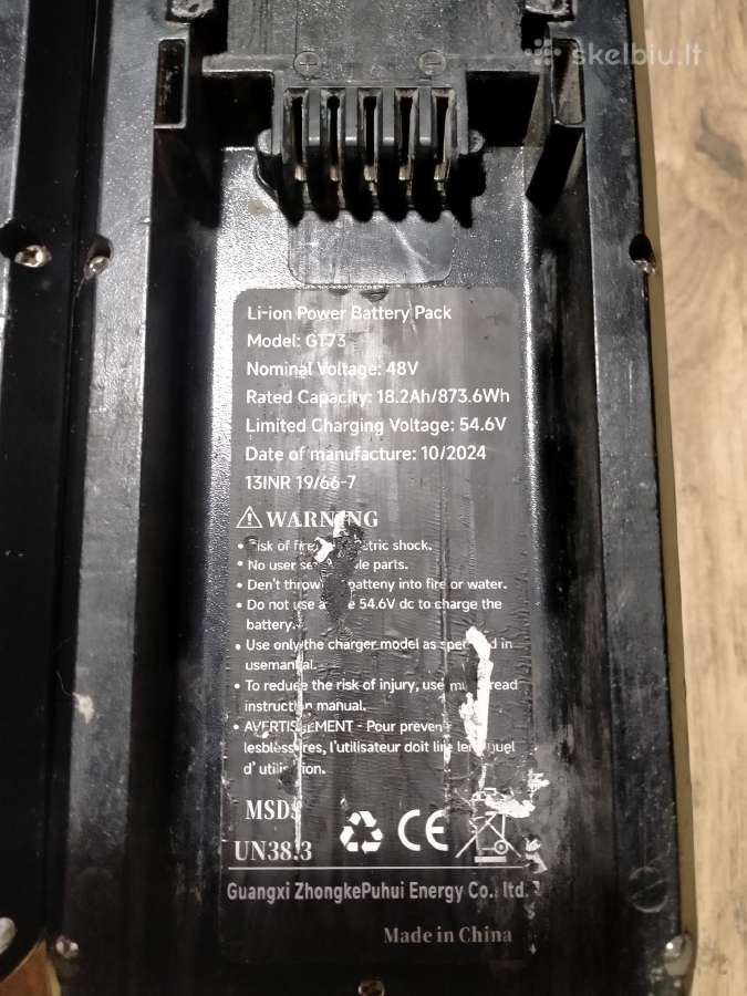 48v 18.2ah baterija 60a Bms - nuotraukos Nr. 4